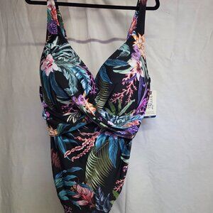 Tropical One piece bathing suit